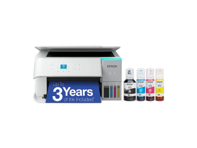 Epson - EcoTank ET-2800 Wireless All-in-One Color Supertank Inkjet Printer - White