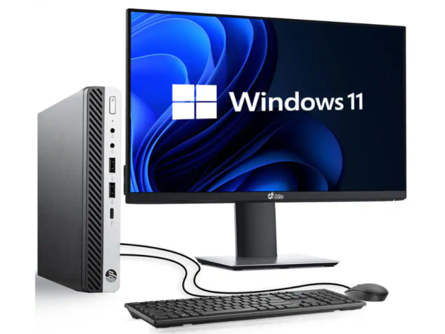 HP - Refurbished Excellent - G3 Tiny Desktop Bundle - Intel i5 - Black